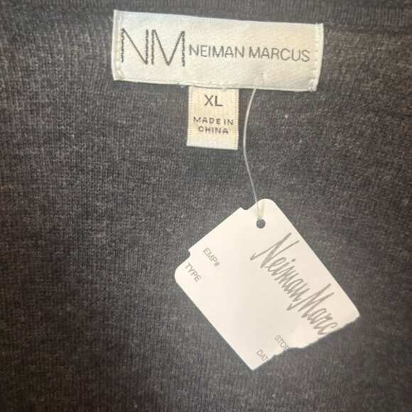 Neiman Marcus Tree Branch Print Open Front Cardigan Sweater Gray/Black Size L - Picture 5 of 5